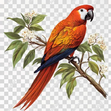 a parrot, white background