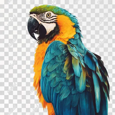 a parrot, white background