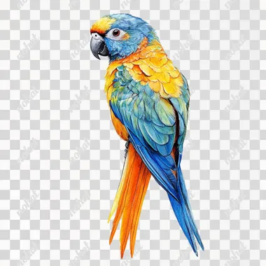 a parrot, white background