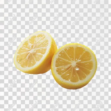 stockphoto of a fresh lemon sliced in half, white background, jucy --s 50
