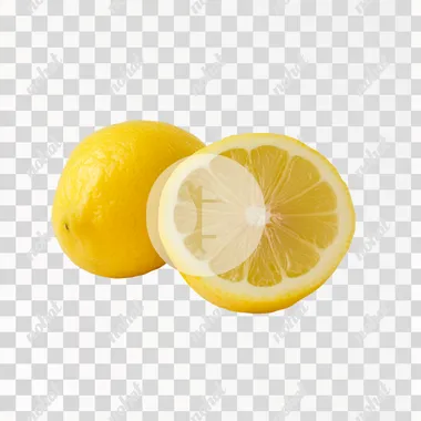 stockphoto of a fresh lemon sliced in half, white background, jucy --s 50