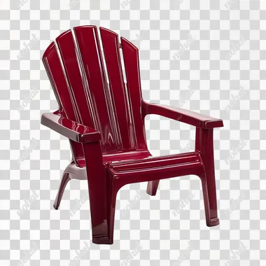 plastic lawn chair by lowe's, cherry colour, white background, 3/4 view