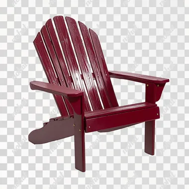 plastic lawn chair by lowe's, cherry colour, white background, 3/4 view