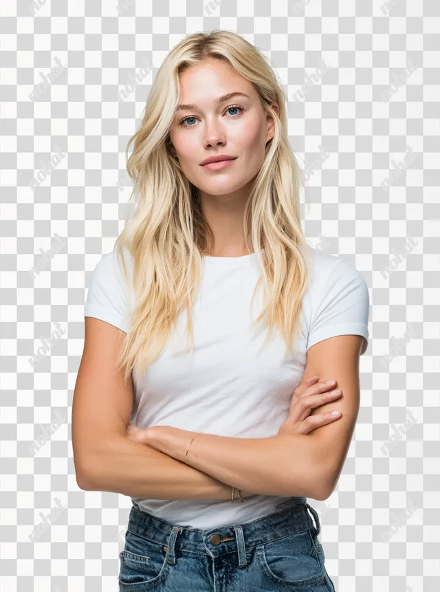 PNG Blonde Female Influencer Portrait