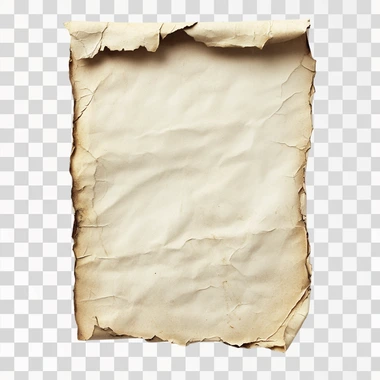 a torn piece of journal paper, textured, detailed, isolated on white paper