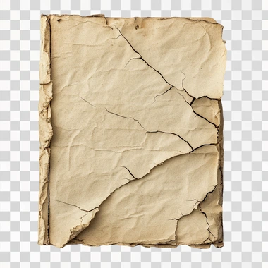 a torn piece of journal paper, textured, detailed, isolated on white paper