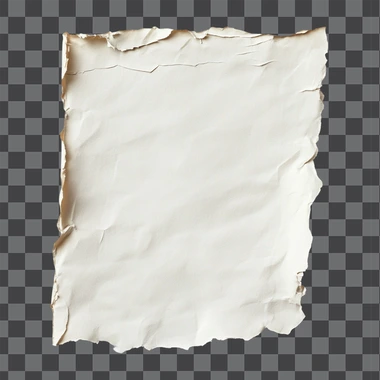 a torn piece of journal paper, textured, detailed, isolated on white paper