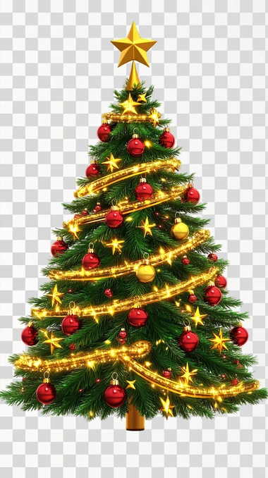 christmas tree emoji in 3D with a white background, just a beautiful tree, isolated on white background, png transparent image