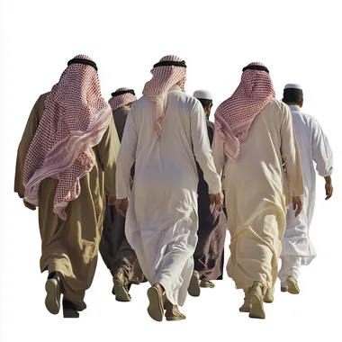 png of saudi people walking, realistic people, photography walking back