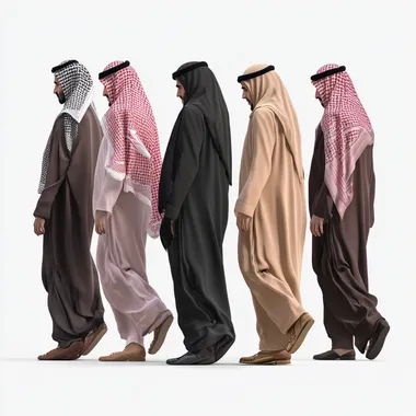 png of saudi people walking, realistic people, photography walking back