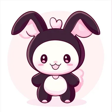 Kuromi character, cute and playful design, vibrant pastel colors, adorable and mischievous expression, front view with a focus on adorable features, set on a light pastel background to complement the character