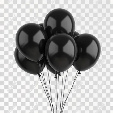 black ballons isolated on white background for halloween