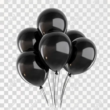 black ballons isolated on white background for halloween
