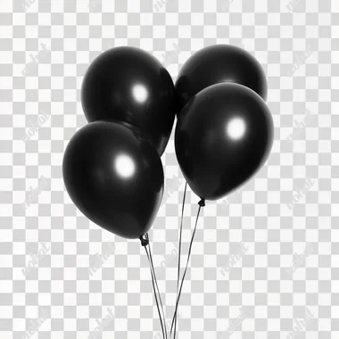 black ballons isolated on white background for halloween