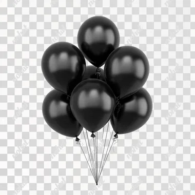 black ballons isolated on white background for halloween