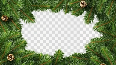 Christmas Tree Border, rectangle shape, isolated