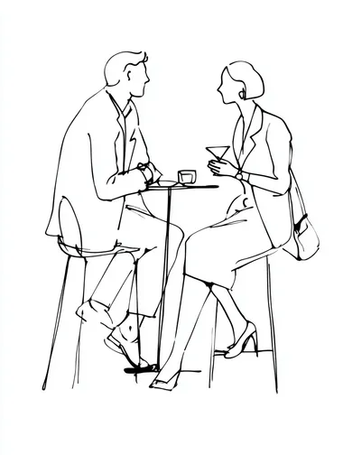 social talk at work simple line art