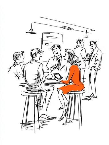 social talk at work simple line art