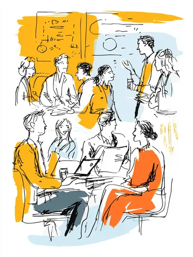 social talk at work simple line art