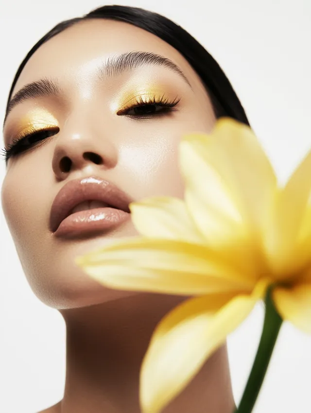 Radiant Elegance: A Portrait of Beauty and Artistic Contrast