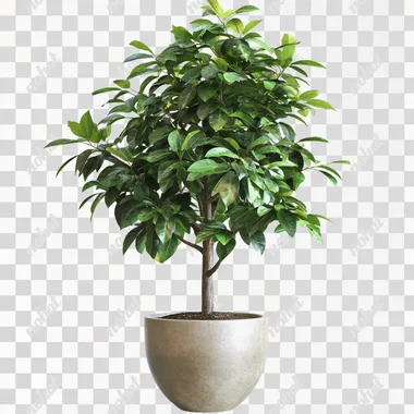 big tree plant, png, growing from a plant pot