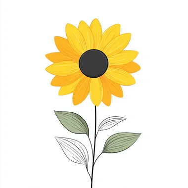 Coloring book for kids. Sunflower minimalist blossom. Vector style illustration, outline only. Low detail, bright white background.  shading, greyscale, fill.   dszvhpy