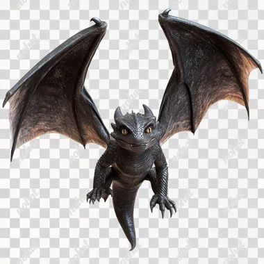 small older dragons, realistic, front view, flying up, white background