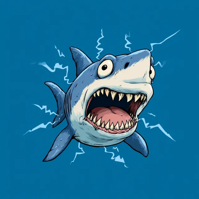 Shocked Cartoon Great White Shark
