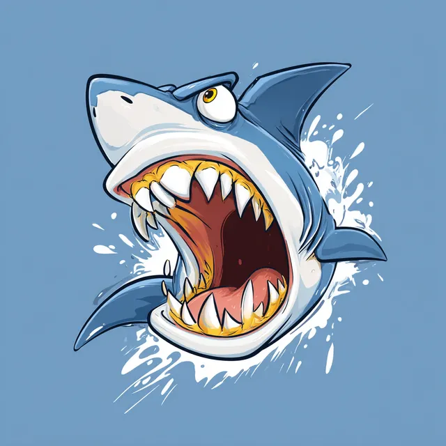 Shocked Cartoon Great White Shark