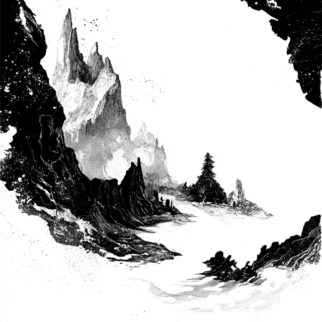 Whispers of Nature: An Ink Landscape Unveiled