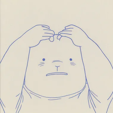 a hand drawing isolated illustration on the white background of a cute creature expressing migraine headache : :  1831983442 rofile c6so3sz --sw 500
