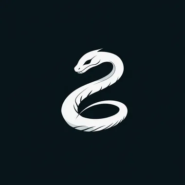 logo, white snake, proffesional, minimalistic,