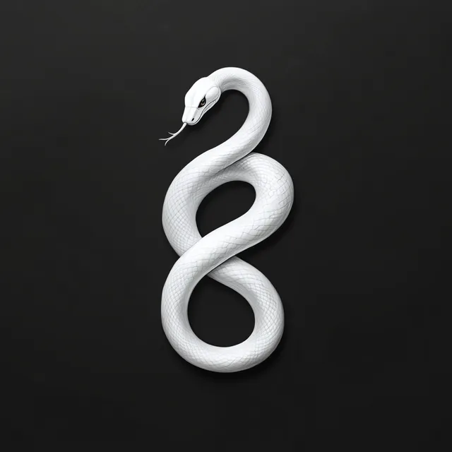 White Snake Logo Design on Black Background - Professional Minimalistic Style
