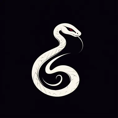 logo, white snake, proffesional, minimalistic,