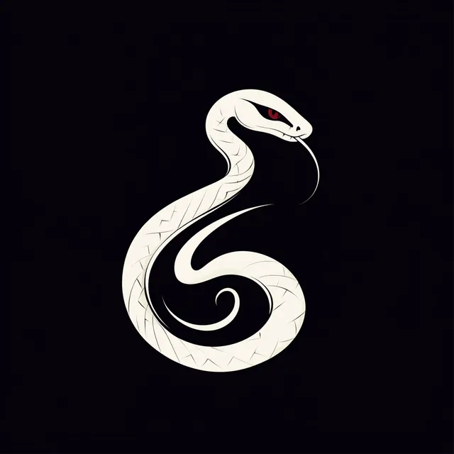 White Snake Logo on Black Background | Professional Minimalistic Design