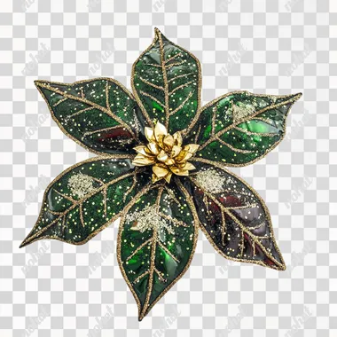 POINSETTIA christmas decoration, closeup front view, white background --s 50