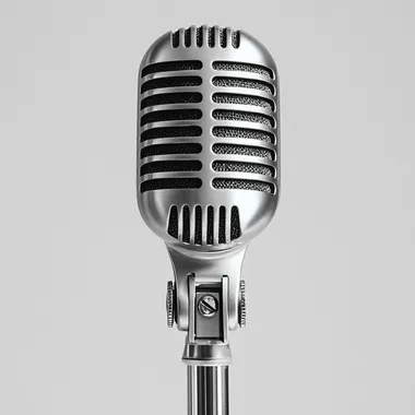 microphone meant for singing, pure white background, minimalist design with clean lines and no visible brand markings, soft diffused lighting accentuating the microphone's contours, pinterest aesthetic --s 750