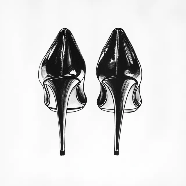 a drawing of a pair of high heels