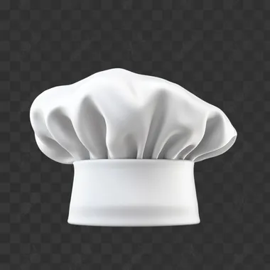 ultra realistic 3D icon cooking hat on white background ar 1:1 --s 50