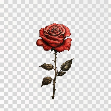 red rose from top