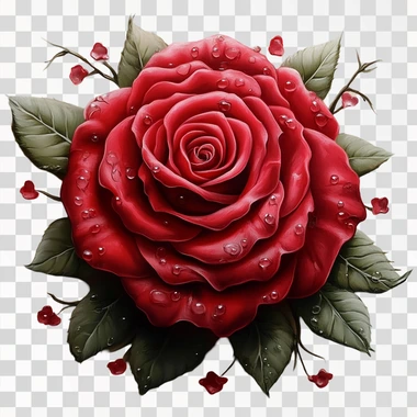 red rose from top