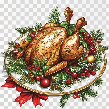 clip art of a christmas turkey on a white background