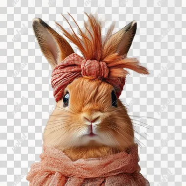 an animal with a fun accessory on a white background, nikon, v6