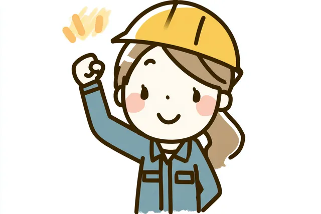 Cheerful Engineer Woman in Hard Hat