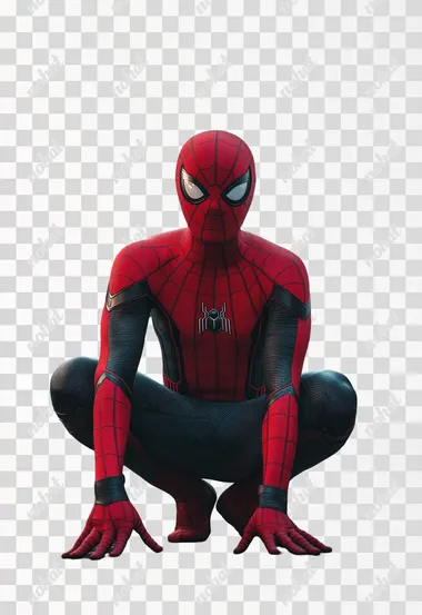 spiderman,no background,front,full body photo.