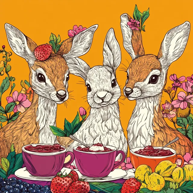 a couple of rabbits sitting next to each other
