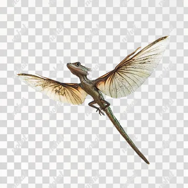 dragon flying white background.