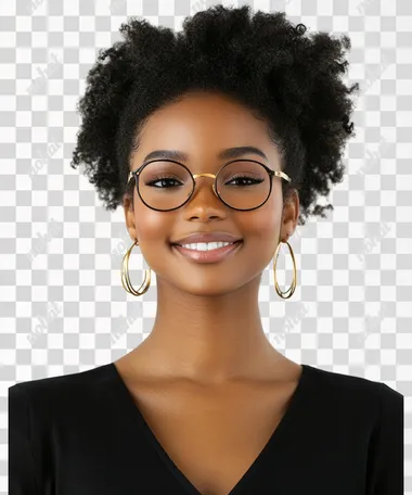 front view of a latin brazilian teacher, Shes look at the camera and she's smiling, ultrarealistic, white background