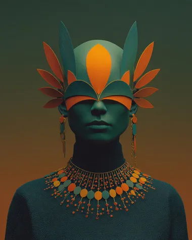 Surreal fashion portrait, model with elaborate avant-garde styling. eyes open. dramatic coral and gold color palette, striking face decorations, ornate jewelry, textured background, ethereal lighting, highly detailed, fashion editorial aesthetic, 8k, hyperrealistic textures, dramatic composition, studio photography with artistic post-processing  --exp 30 --raw  1566232525 --sv 4 --sw 1000