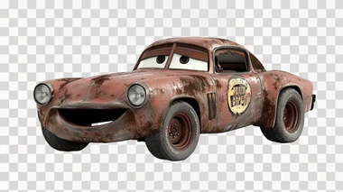 mcqueen mater pixar cartoon car isolated on white background
